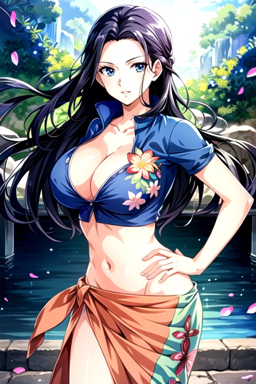 Cabelo Loiro, Nico Robin (one Piece), Olhos Azuis Travesti IA Pornô