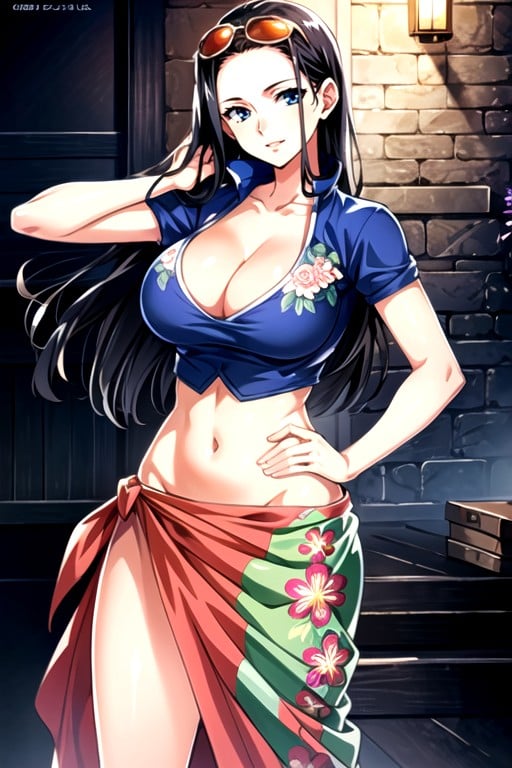 Nico Robin (one Piece), Pelo Rubio, Ojos AzulesPorno IA de transexuales