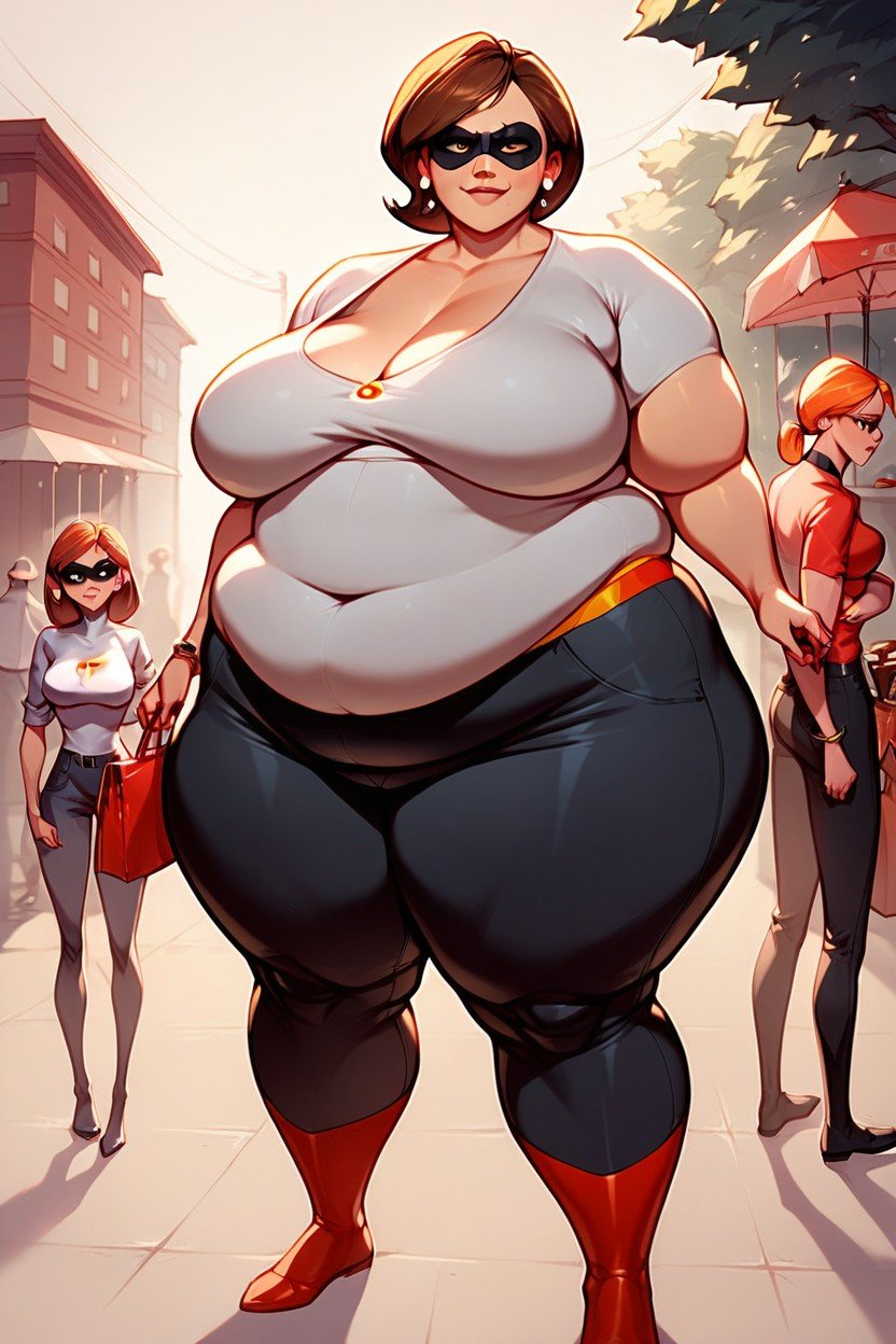 Women Only, Massively Obese, Helen_parrthe Incredibles Pornografia peluda com IA