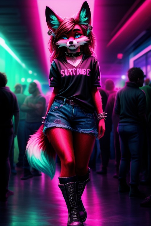 Wide Angle, Jacket, Large Hips Furry AI Porn