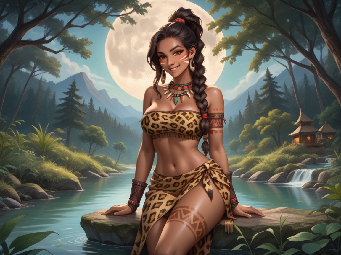 Bust And Hips Proportionate, Copper Skin, Curved Breasts Hentai AI Porn