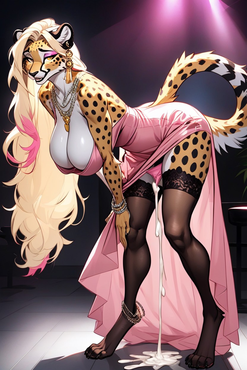 Beautiful Face, Removing Panties, Saggy Breasts Furry AI Porn