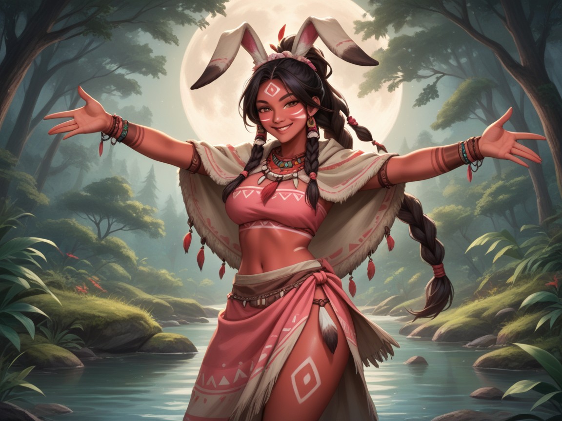 Frame, Rabbit Cloak, Rounded Shoulders Hentai IA