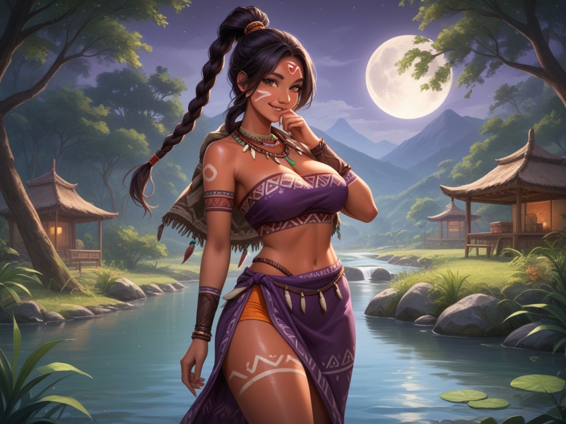 Snakeskin Purple Boots, Dark Nipples, Red Skin Hentai AI Porn