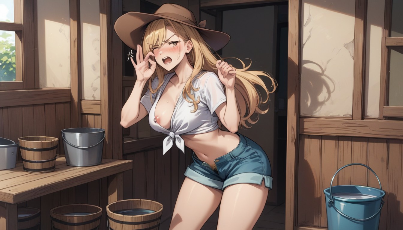 One Eye Closed, Standing, Annoyed Hentai IA