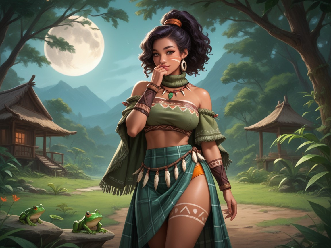 Nature, Rounded Shoulders, Dark Nipples Hentai IA