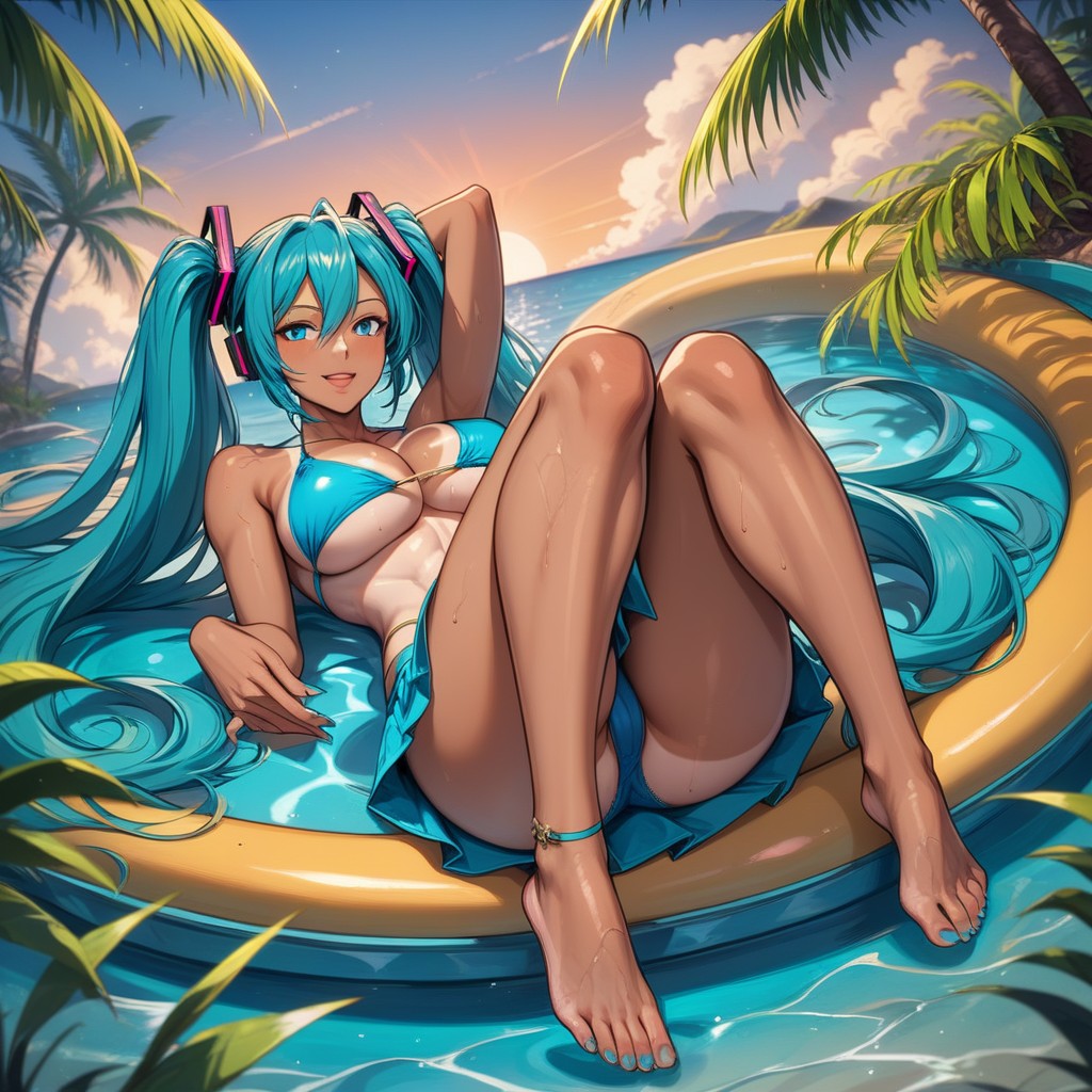 Dynamic And Lively, With Palm Trees, And A Vibrant Carnival Atmosphere The Lighting Is Bright Hentai AI Porn