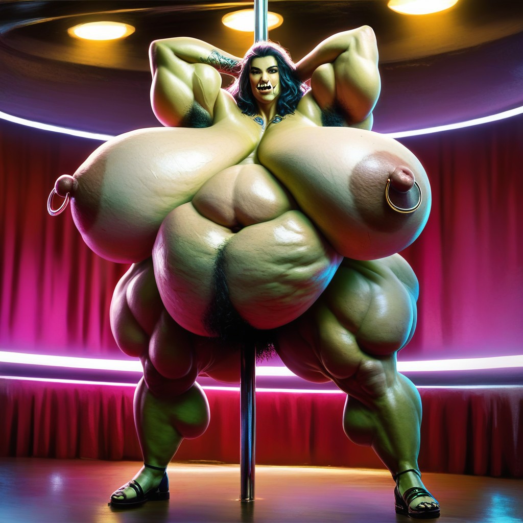 Ssbbw, Gigantic Trier Drops Shaped Breasts, Extremely Bottom Heavy Hentai AI Porn