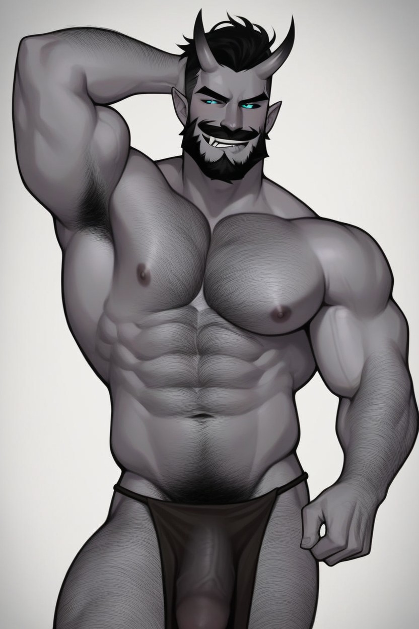 Stubble, Erection, Mustache AI Gay Porn