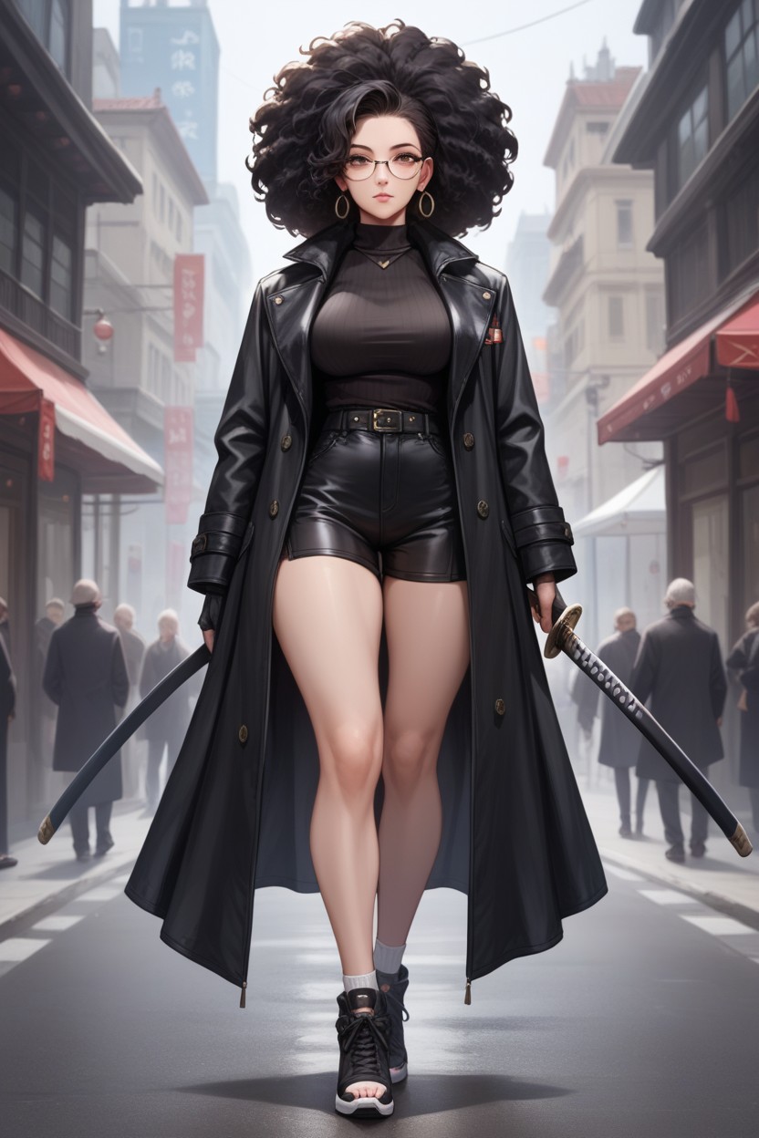 Cuerpo Completo, Culo Grande, Afro Hentai IA
