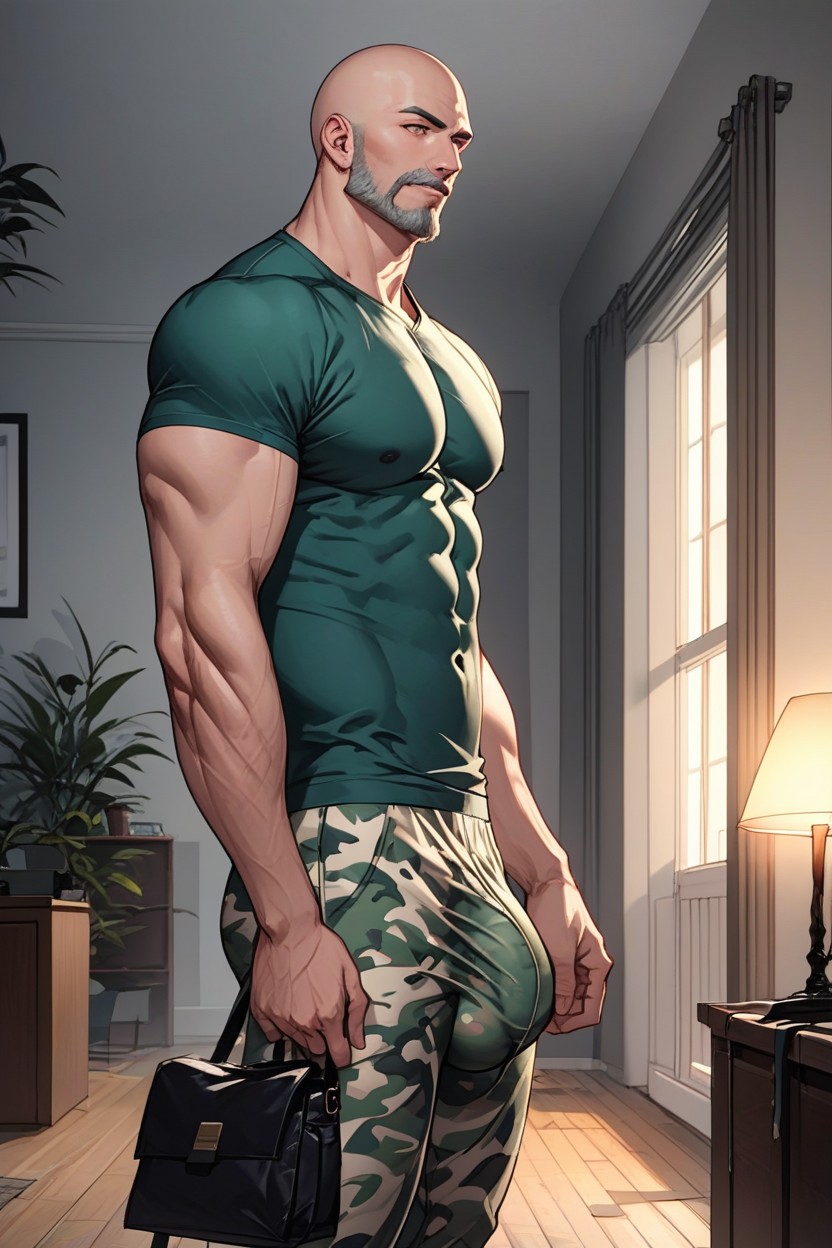 Night, Bag On Floor, Big Man AI Porn