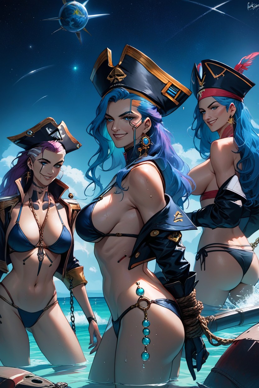 Captain Dominatrix, Big Tits, Outer Space Pirate AI Porn