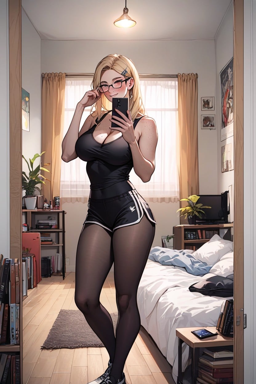 Blonde Hair, Thick Thighs, Big Eyes Hentai AI Porn