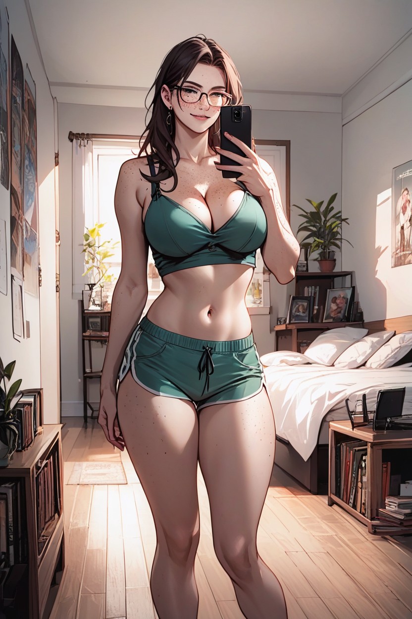 Thighs Exposed, Big Room, Thick Thighs Hentai AI Porn