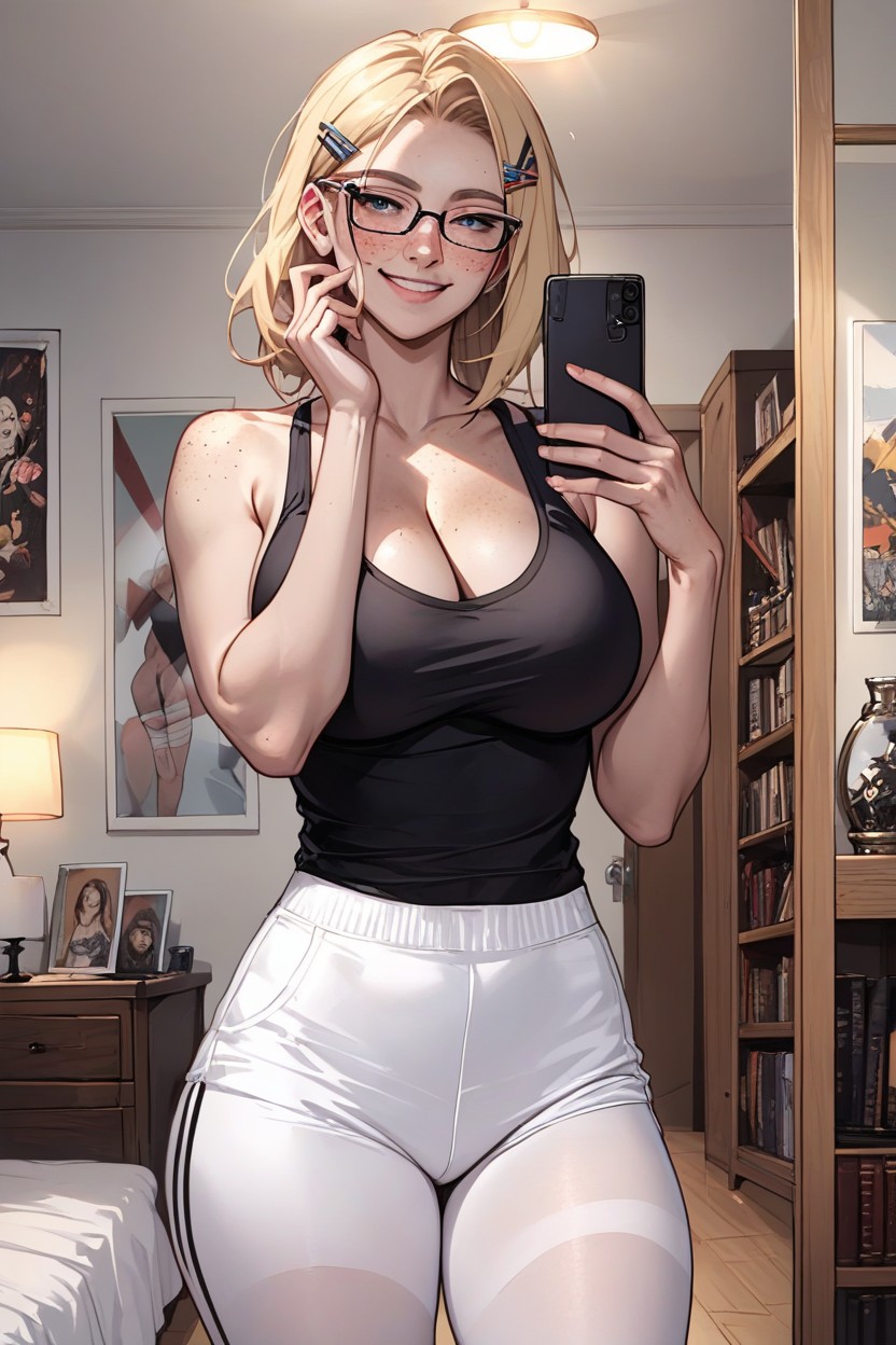 Mirror, Black Gym Shorts, Hard Light Hentai AI Porn