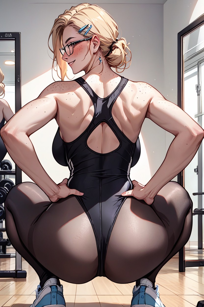 Eyes Wide Open, Hard Blushing, Gym Hentai AI Porn
