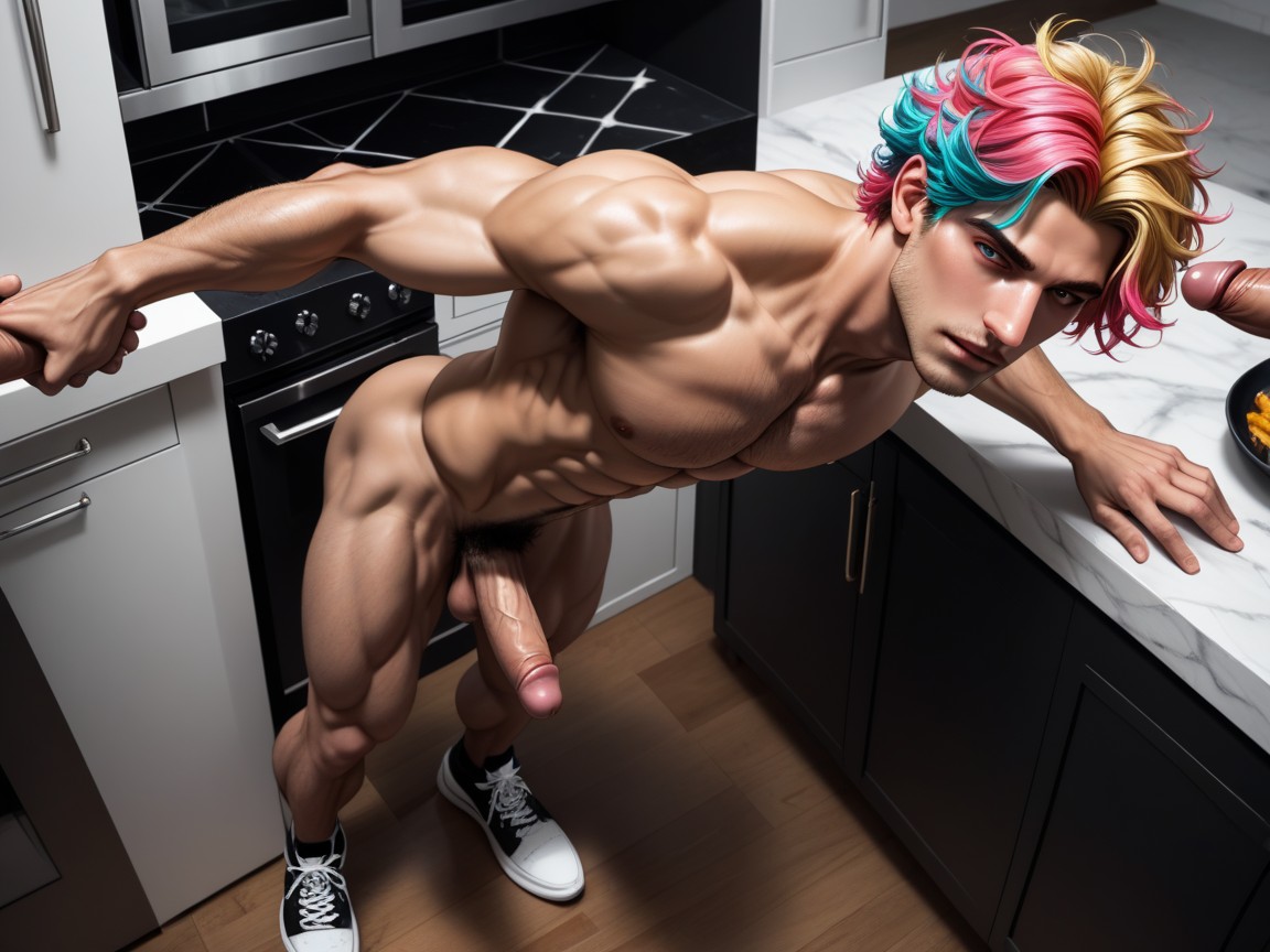 Standing, Full Body, Neon Sneakers AI Gay Porn
