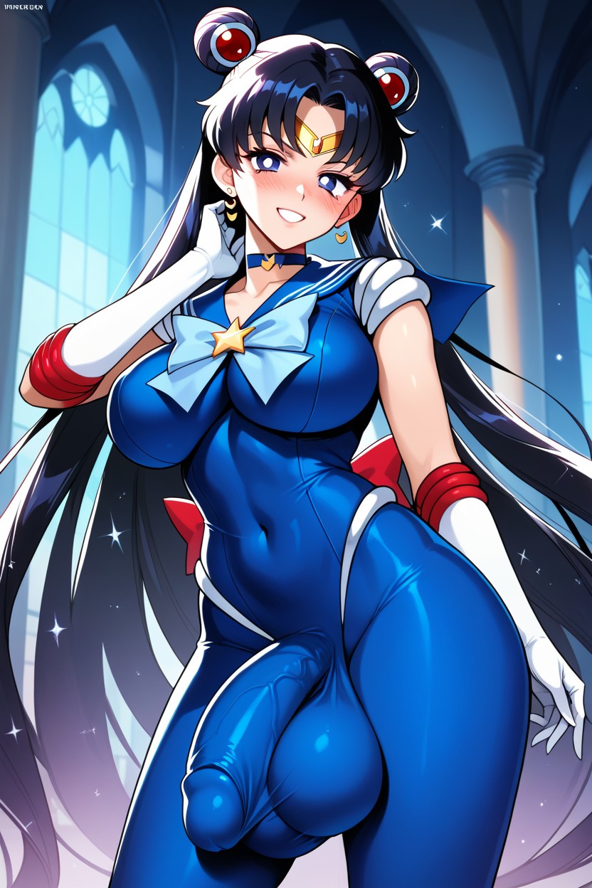 Hyper Futa Has Crotch Bulge, Black Hair, Star Castle AI Gay Porn