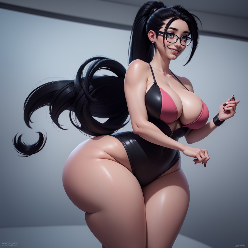 Mischievous (smiling While Blushing), 50+, Hyper Thick Super Pawg Hentai AI Porn