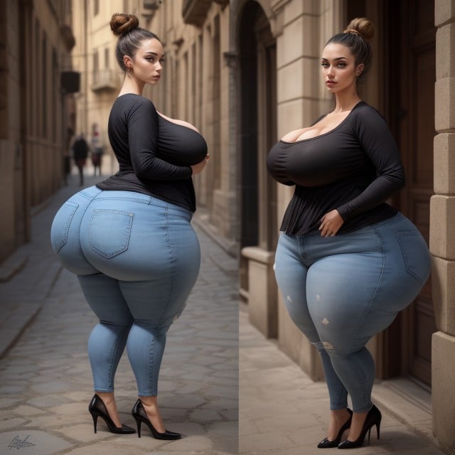 Milf, Disproportionate Wide Hips, Italian Hispanic Porno IA