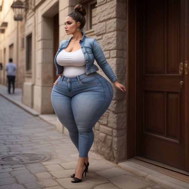 Thick Fupa, Jean Jacket, High Heels Porno IA
