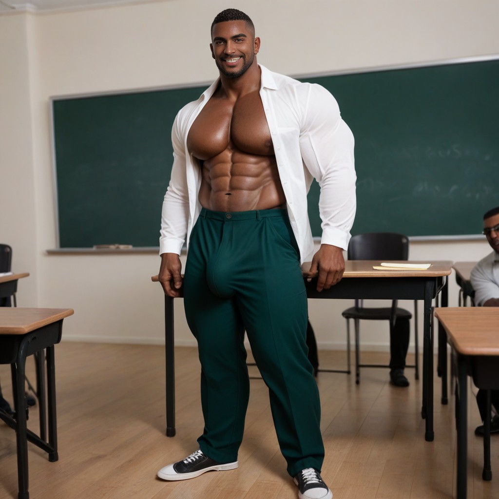 Bodybuilder, Chest Pocket, African AI Gay Porn