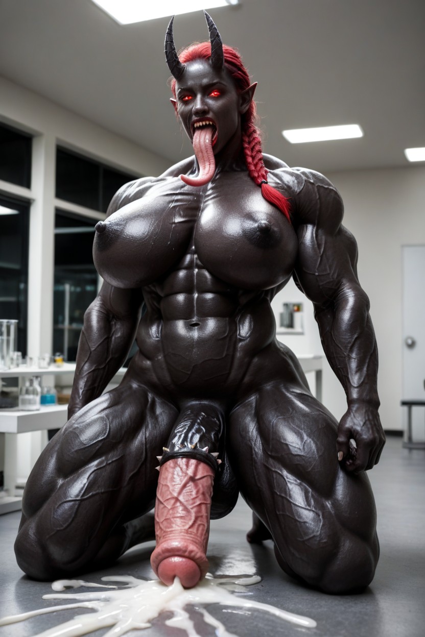 Shredded Muscle, Over Pumped Veins, Extremely Large Ass Shemale AI Porn