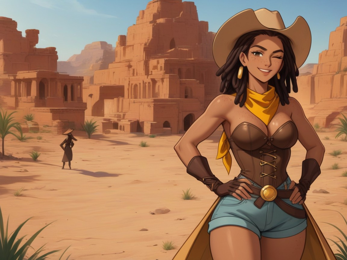 Afterimage, Leather Cowboy Boots, Medium Breast AI Porn