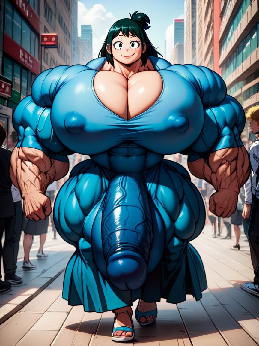 Hyper Gigantic Massive Testicles, City, Gigantic Breast Shemale AI Porn