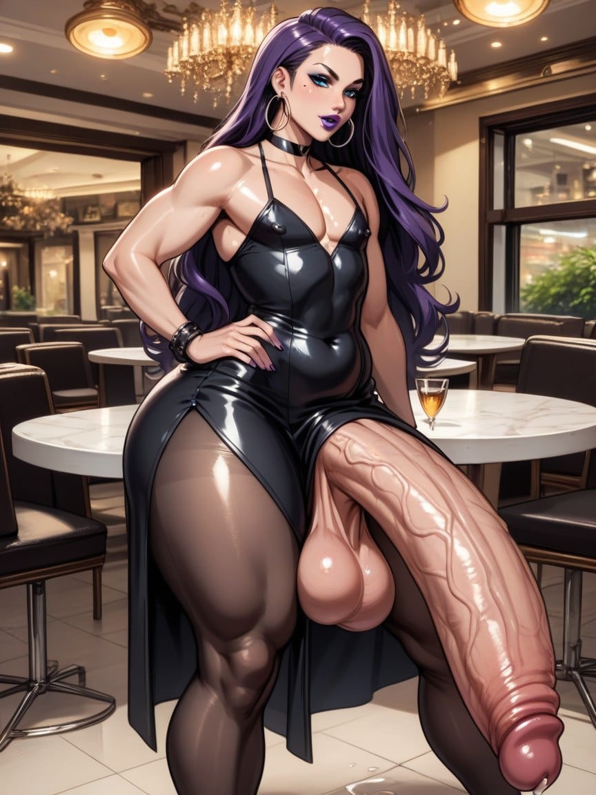 Hyper Penis Length, Hyper Massive Cock, Long Hair AI Gay Porn