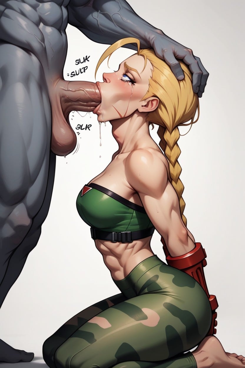 Moaning Noises Sound Effects, Kneeling, Blonde Hair AI Porn