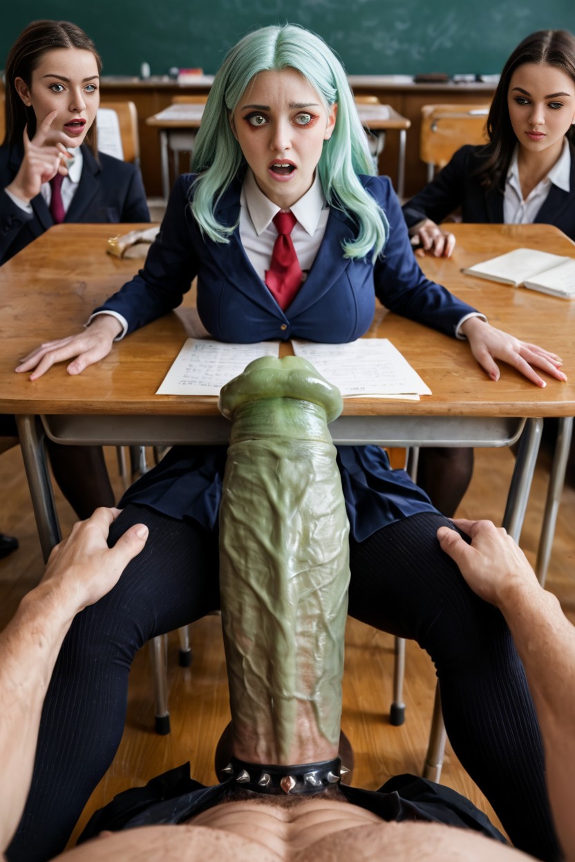 Spikes, Classroom, Gigantic Penis Filling Classroom Full Of Cum AI Porn