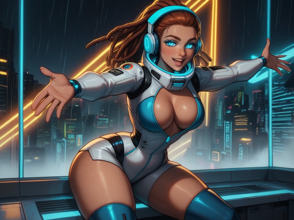 Sci-fi, Glowing Eyes, Wide Back AI Porn