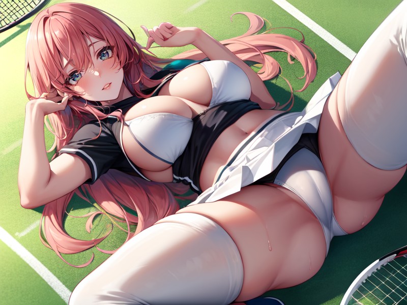 Gleaming Skin, Pink Hair, Expressive Eyes Hentai AI Porn