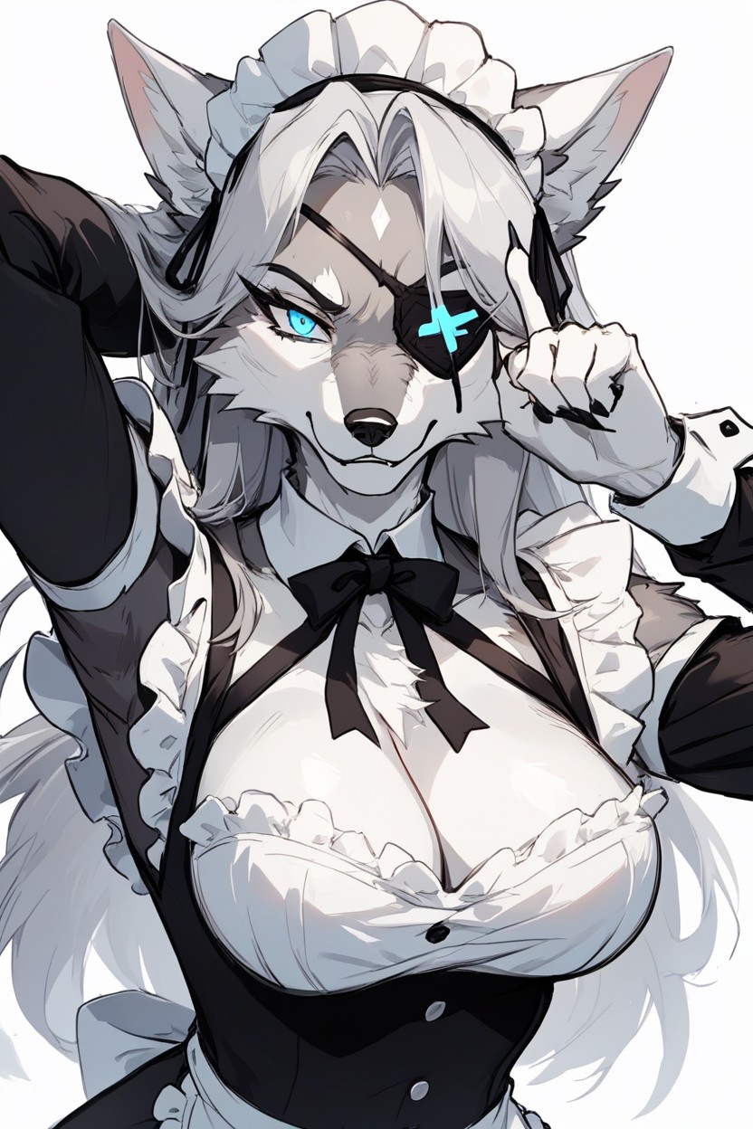 Long Hair, Kneel, Large Ass Furry AI Porn