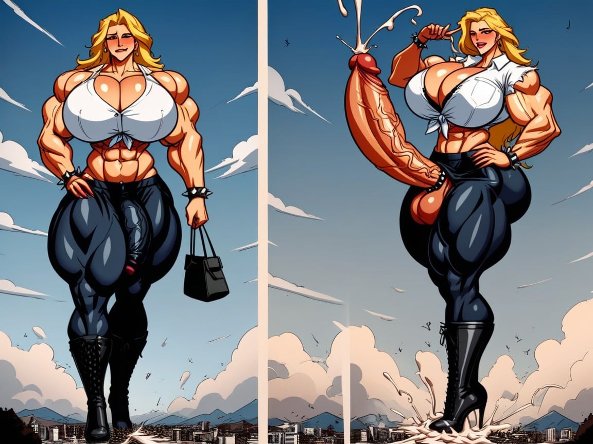 Excessive Cum, Amazon, Muscular Shemale AI Porn