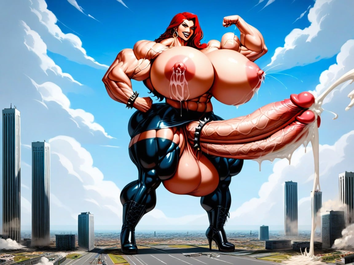 Gigantic Cock, Futanari, Face Detailed AI Porn