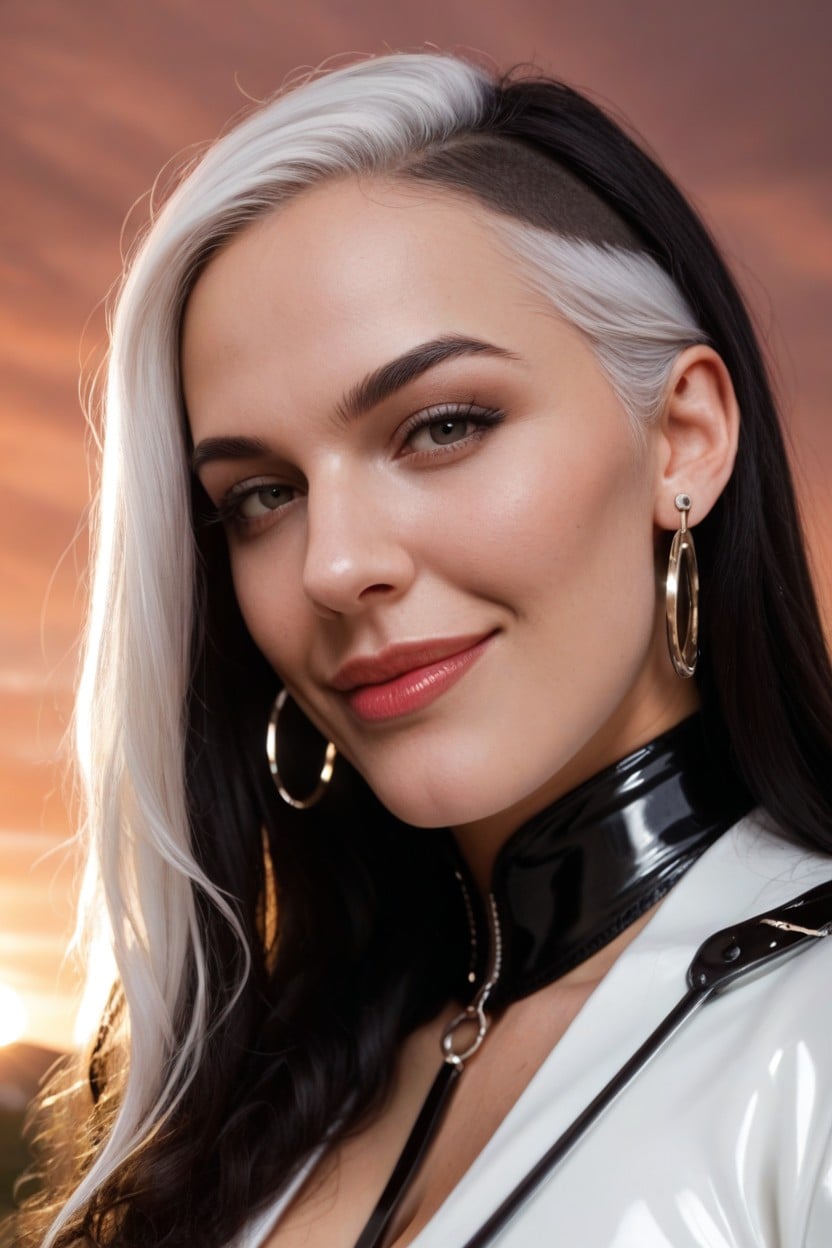Close Up, Permed Hair, Cock Not Seen Shemale AI Porn