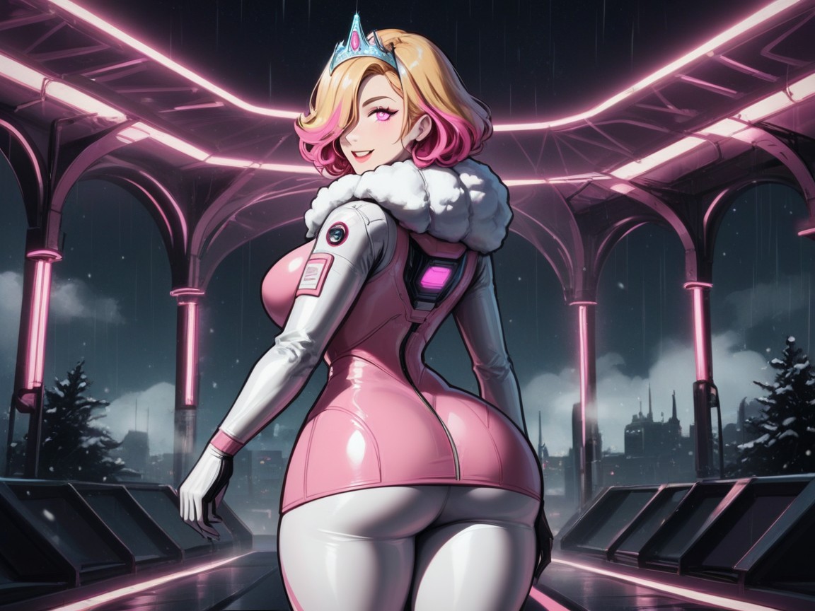 Neon Pink Lights, Pink Highlights, Rounded Hips AI Porn