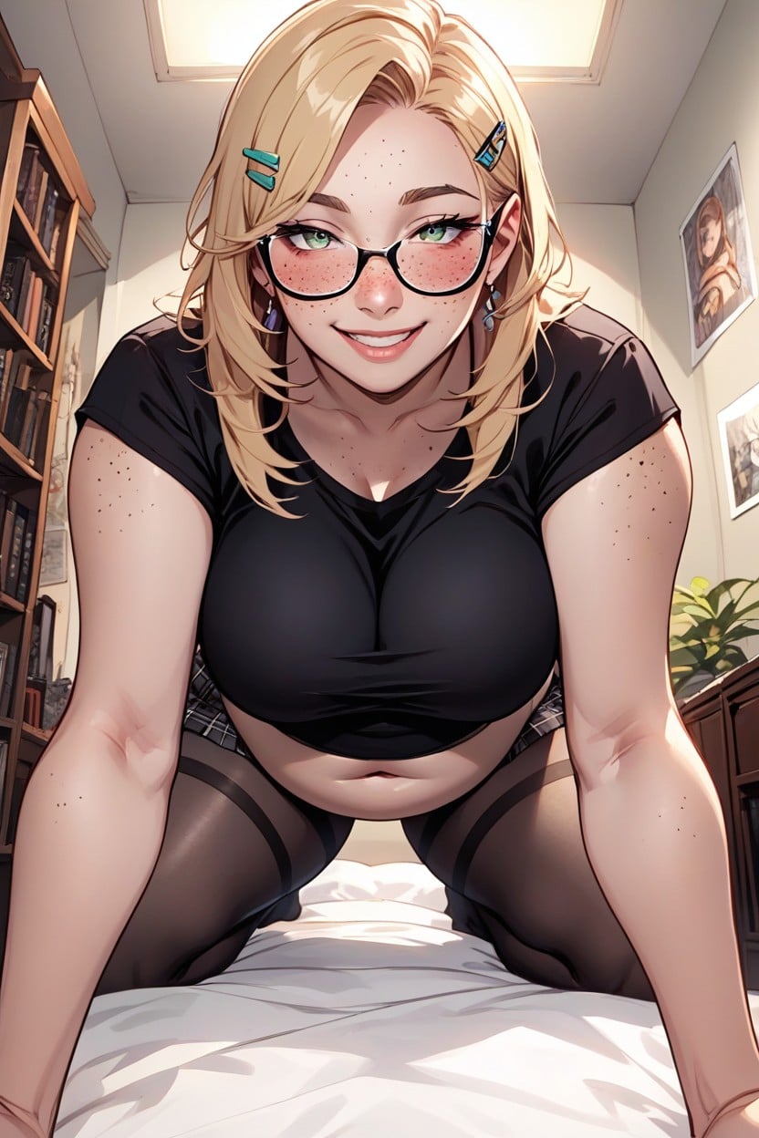 Posters, Black Pantyhose, Medium Length Hentai AI Porn