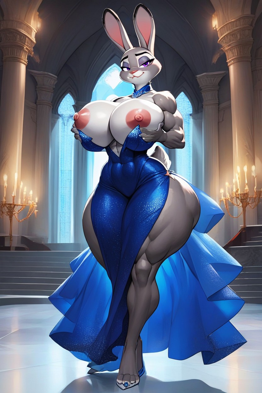 Rounded Breast, Judy Hopps From Zootopia, Large Hips Furry AI Porn