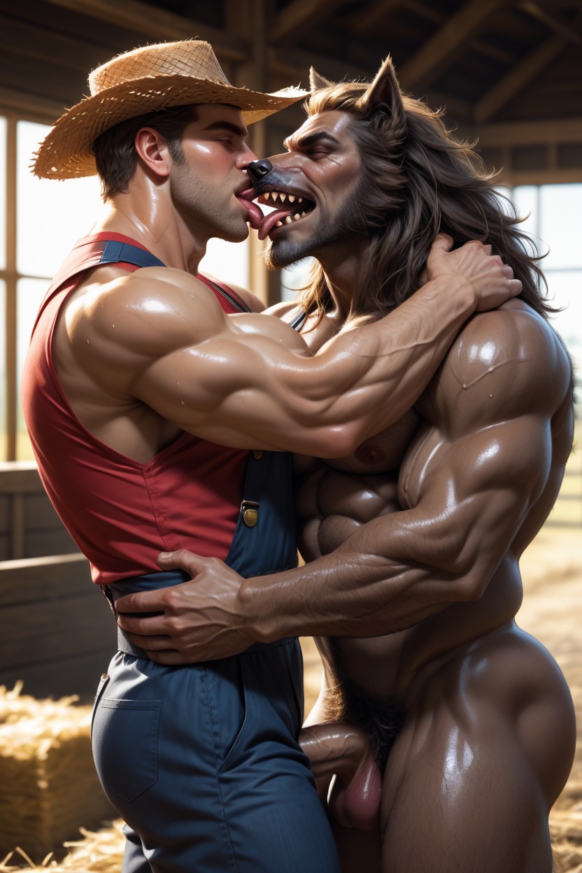 Liplock Kissing, Hugging, Laying AI Gay Porn