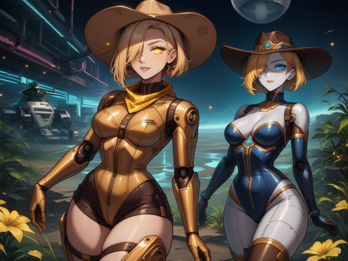 Gold Tight Booty Shorts, Neon Gold Lights, Gold Highlights AI Porn