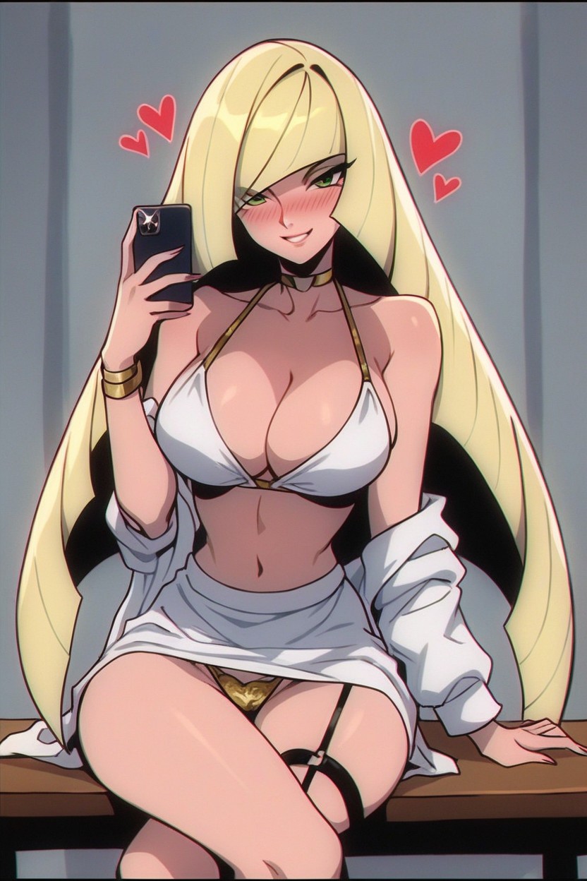 Choker, Legs Crossed Dangling Off Edge Of Table, Striptease Hentai AI Porn
