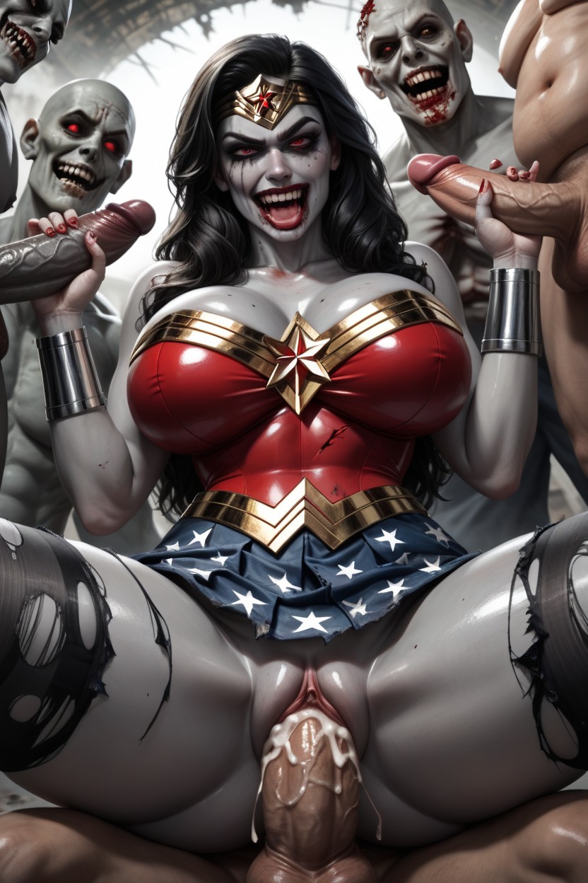 Zombie, Red Evil Eyes, Ripped Stockings AI Porn