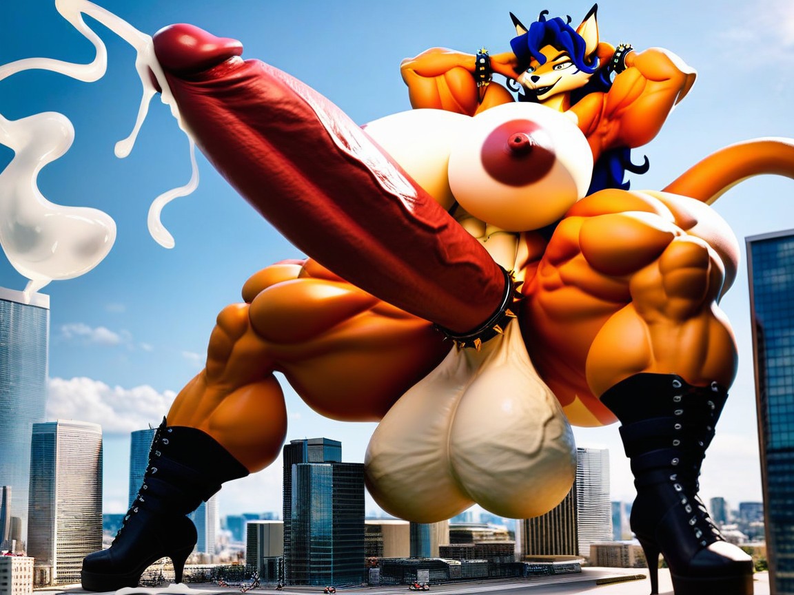 Extremely Large Ass, Hyper Cocks, High Heels Furry AI Porn