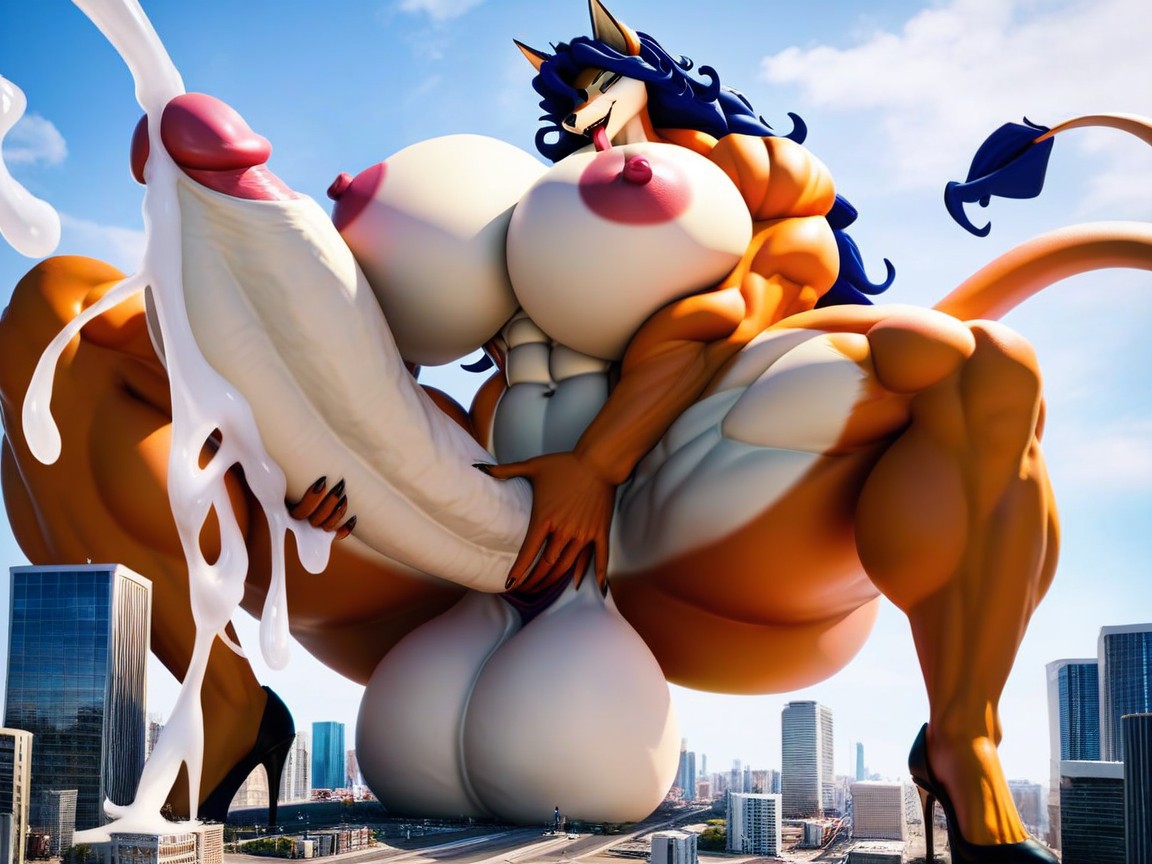 Thick Cock, Thick Thighs, Cum Furry AI Porn