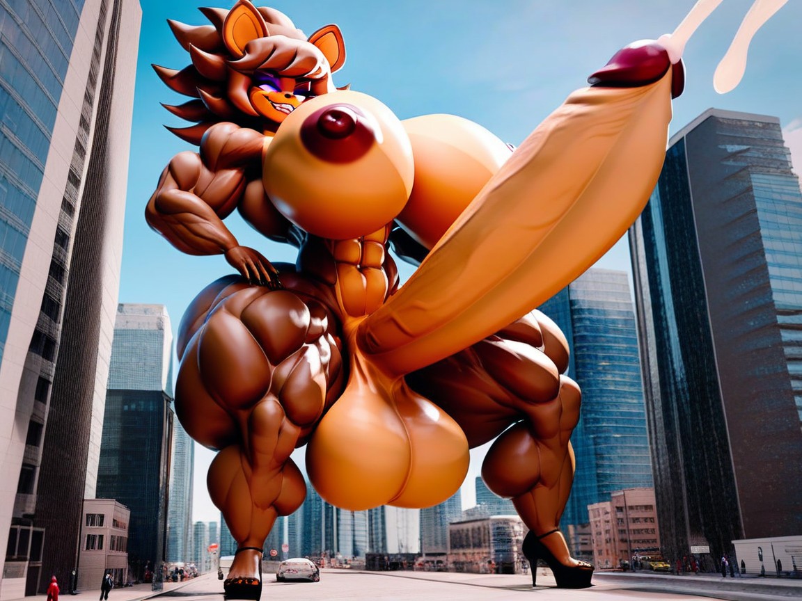Thick Thighs, City, Big Boobs 퍼리 AI 포르노
