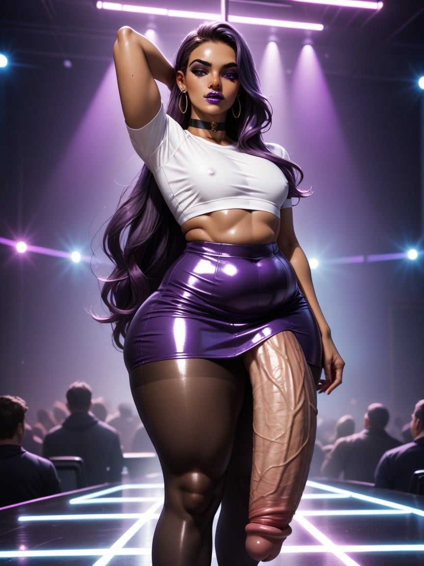 Hyper Penis Length, Shiny Skin, Choker AI Gay Porn