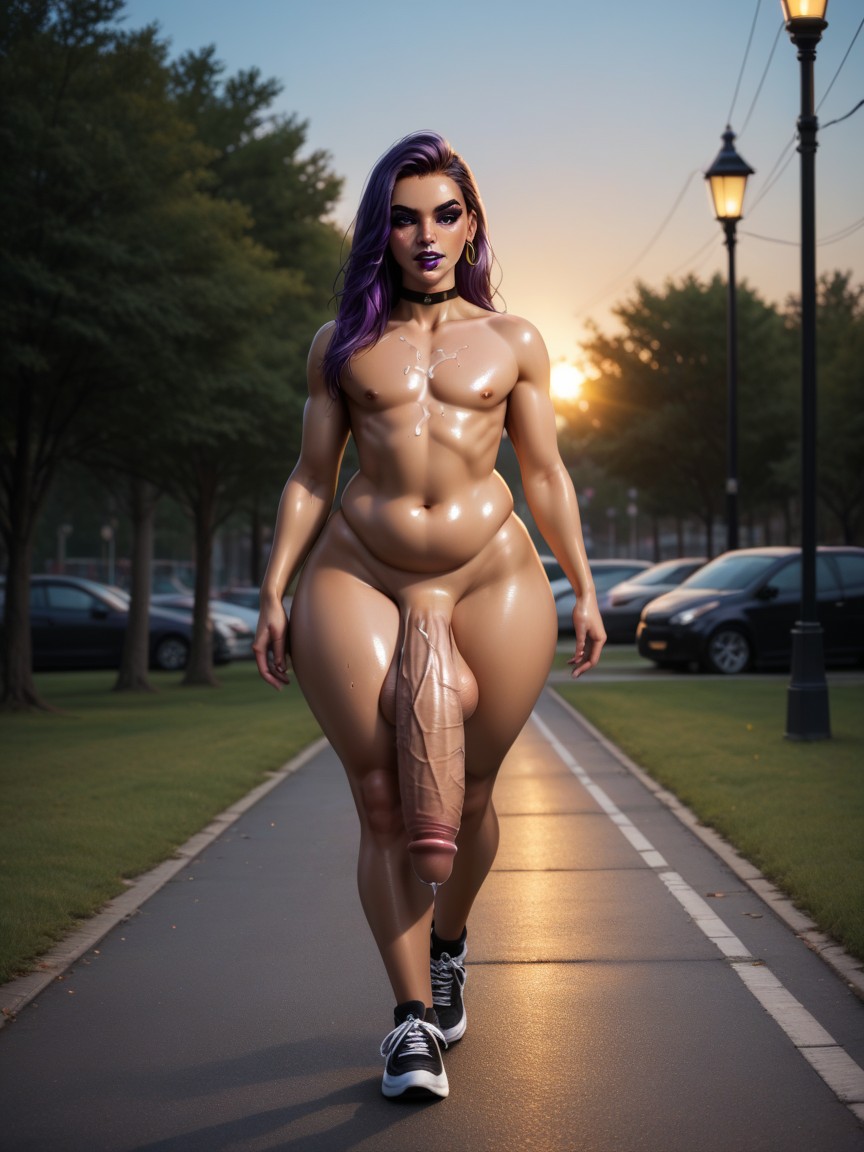 Hyper Penis Length, Cum On Self, Oiled Skin AI Gay Porn